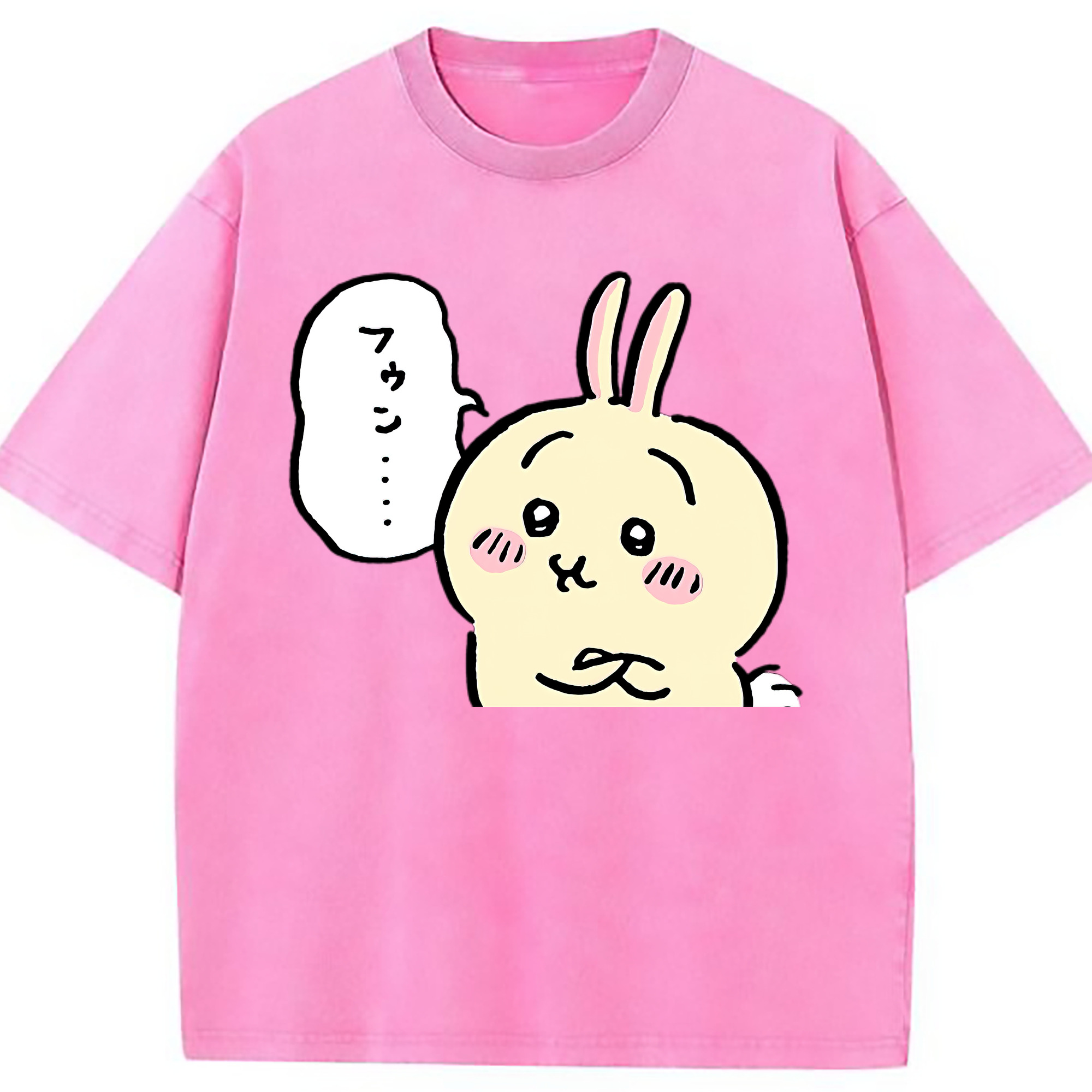 （画像用） ちいかわ うさぎ Chii-kawa usagi 綿100% ヴィンテージ風 半袖Tシャツ（フロントプリント）